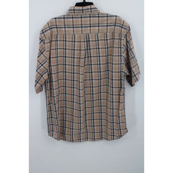 Carhartt Mens Shirt Size Large Tan Plaid Short Sleeves Button Down Pocket - Picture 4 of 5